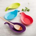 Pack of 2 - Silicone Spoon Rest Heat Resistant Kitchen Utensil Spatula Holder Cooking TooL (MULTI COLOR). 