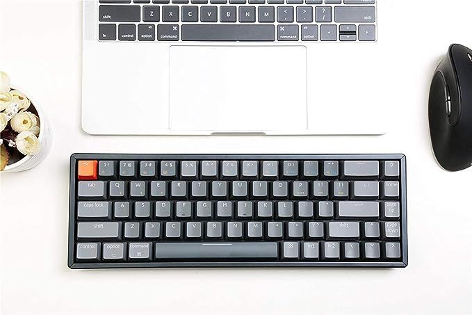 Keychron K6 Hot Swappable Wireless Bluetooth 5.1/Wired Mechanical Gaming Keyboard, 65% Compact 68-Key RGB LED Backlit N-Key Rollover, Aluminum Frame for Mac Windows Gateron G Pro Blue Switch