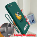 Casing oppo a1k OPPO A3S OPPO A12E phone case Softcase Liquid Silicone Protector Smooth shockproof Bumper Cover new design astronaut with holder aesthetic YTXJCB01. 