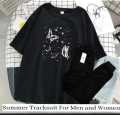 Trendy BUTTERFLIES SATURN Tag Printed Summer Tracksuit For Women & Girls Tee-shirt with trousers New Design Round Neck Half Sleeves T Shirts Top Quality Gym Wear/Casual and comfortable Pair T-Shirt and Trouser. 