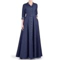 Tarseel - Navy Blue Maxi Style Denim Abaya for women. 