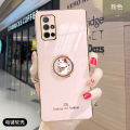 For Samsung Galaxy A71 Cover + Ring Holder Stand Shiny Plating Square Bumper Phone Case Lens Protection Soft Silicone Shockproof Protective Back Cover. 