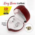 King Handcrafted Silver Cufflink Imitation Rhodium Plated, Unique Fashion Style Jewelry For Men. 