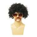 Funny 70s 80s Disco Natural Fluffy False Invisible Nightclub Bar Wig Synthetic Long Straight Wigs Retro Cosplay Wig Men Cosplay Wigs Short Curly Wig. 