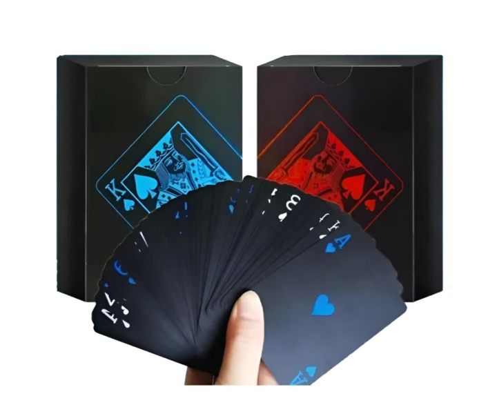 Waterproof PVC Pure Black Magic Box-Packed Plastic Playing 54pcs Cards ...