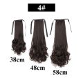 Long Curly Ponytail Wig Light Brown Drawstring Clip In Ponytail Hair Extensions Synthetic Heat Resistant Hair Tail. 