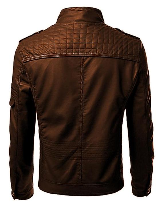 Shop%20Mart%20Brown%20Faux%20Leather%20Jacket%20For%20Men%20-%20Image%203