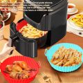 Air Fryer Liners Silicone, 8 Inch Air Fryer Basket, 2-Pack Reusable Air Fryer Liner, Food Grade Accessories, Replacement of Parchment Liners, No Need to Clean the Fryer. 