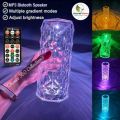 Bluetooth Speaker USB Crystal Rose Lamp RGB Color changing Modern LED Crystal Table Lamp Touch & Remote Controlled Projector. 