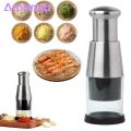 Stainless Steel Food Chopper Stainless Steel Manual Food Chopper Garlic Press Onion Potato Vegetable Cutter Kitchen Tool Dishwasher Safe Garlic Crusher. 