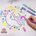 Double Line Self-outline Metallic Markers pen Outline Marker Double Line Pen Journal Pens 4-Colorful Markers Highlighter, Double Line Markers Set - 1507. 
