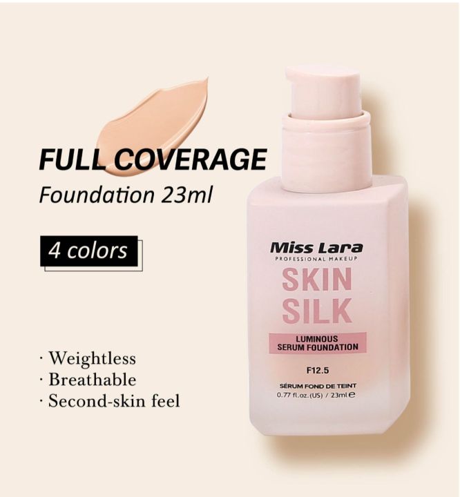 Miss%20Lara%20Skin%20Silk%20Serum%20Foundation%20%E2%80%93%20F12.5%20%7C%20Natural%20Coverage,%20Hydrating%20&%20Long-Wear%20%7C%2023ml%20Luminous%20Finish%20Makeup%20Base%20-%20Image%202