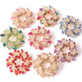 Women Brooches Scarf Bling Bling Crystal Rhinestone Flower Brooch Pins Demoo. 