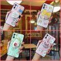 Back Cover TPU Phone Case For OPPO A55S 5G Japan Rotatable stand Kickstand Durable quicksand phone lens protection cute. 