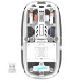 3 Modes Wireless Rechargeable Transparent Mouse – Bluetooth Mouse & 2.4G USB Gaming Mouse for PC, Laptop, and Desktop – Wireless Mouse for Gaming, Logitech Style Design. 