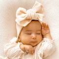 Newborn Bow Headband Baby Oversized Bow Hairband Children's Waffle Knitted Knotted Headband Baby Girls Headwrap Hair Accessories. 