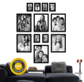 12 PCS Wall Art Family Collage Photo Frames, High quality Glass front with Prints, Inspiration Photo Frame set, Wall Decoration Photo Frame Wall Hanging Home Decoration Picture Gallery for Living Room Bedroom Study Room. 
