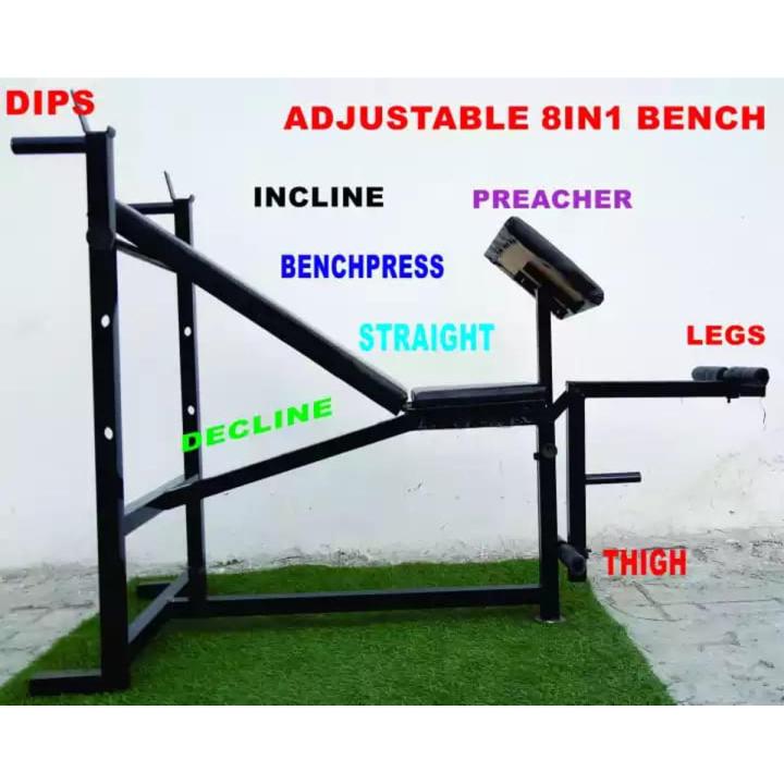 7 in 1 gym exercise bench press incline decline straight bodybuilding ...