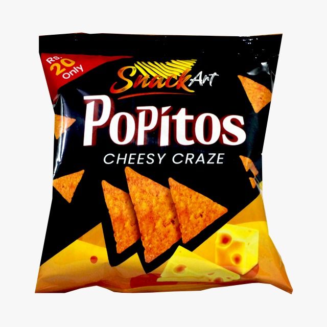 Sunny Popitos Cheese - 21gms (Rs.20)  Pack of 06 - Unwrap the Cheesy joy -Best Snack Chips for Movie Nights