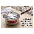 Stainless Steel Sauce Pan/ Saucepan with Lid For Tea/Milk Boiling Water Wood Handle Size No.5, 6, 7, 8 & 9. 