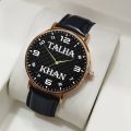 Customize Name Black Straps Watch For Men. 