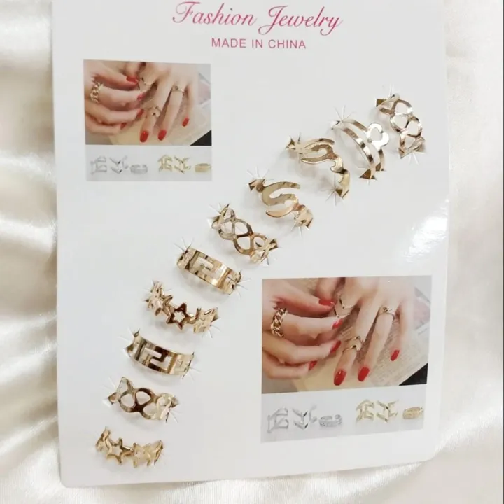 JEWELLER 10pcs/set Golden/silver Ring set women Wedding Anniversary ...