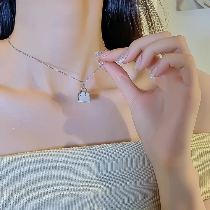 Fashion%20Hypoallergenic%20Jewelry%20Zircon%20Bag%20Pendant%20Necklace%20Minimalist%20Tarnish%20Free%20Stainless%20Steel%20Choker%20Necklace%20For%20Women%20-%20Image%206