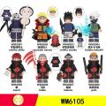 8pcs/set Hot Anime NARUTO Series Uchiha Yahiko Characters Building Blocks Bricks Accessories Collection WM6105. 