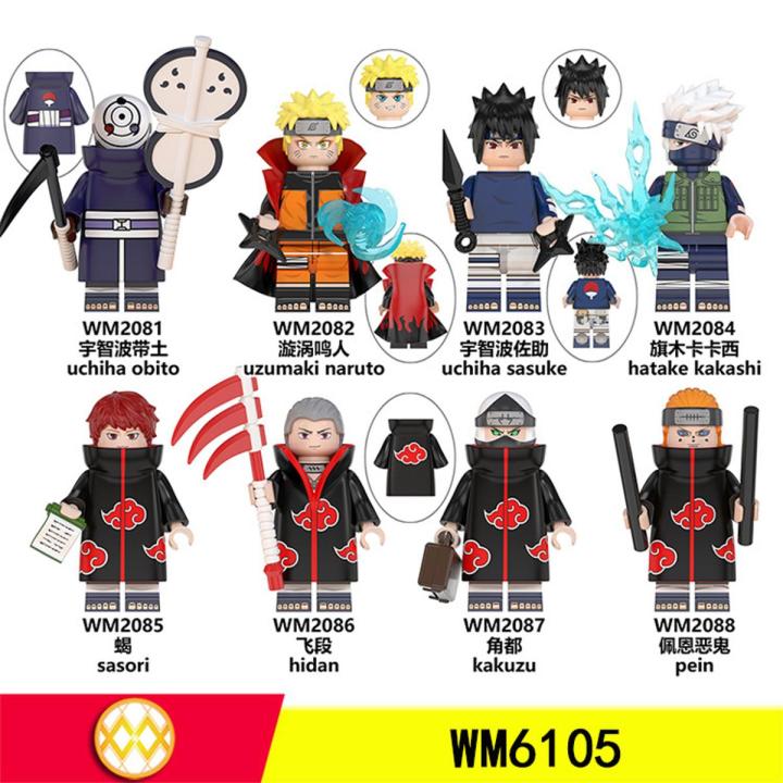 8pcs/set Hot Anime NARUTO Series Uchiha Yahiko Characters Building Blocks Bricks Accessories Collection WM6105