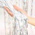 Backdrop Foil Fringe Curtains (6 Feet Height & 5 Feet width) Tinsel Foil Curtain | Ideal for Anniversary, Wedding, Birthday, Kids Room, Door Windows Wall Decoration Curtain Birthday Accessories. 