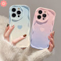 Macaron Candy Color Gradient Case for Infinix smart 5 6 7 6 plus infinix hot 9 8 hot 10 9 11 12 30 20 play 30i note 12 10 lite Wavy Edge Love Heart Cover. 