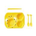 Cartoon Children Plate Bowl Cup and Spoon Set Baby Pre-School Table Divided eating Plate. 