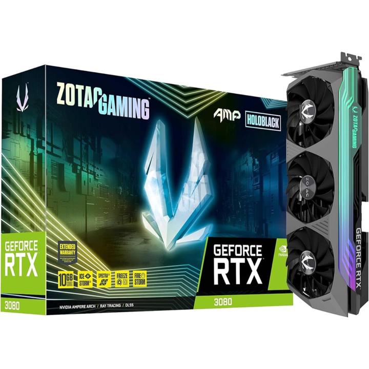 Zotac Nvidia RTX 3080 AMP HOLO Gaming Card 10GB with OC (overclock) Function ICE Storm Freeze Tech Reddot winner 2021 with NFS Heat PC Game