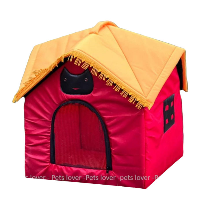 Umbrella shape Soft Pet Indoor House for Cats & Puppies (Size = S, M, L, XL ) with zip door
