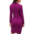 Women Casual Bodycon Dress Long Sleeve Solid Color Business Formal Dress for Cocktail Party. 