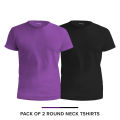 Select by Daraz  - T shirt For Men & Boys (Round Neck)  -  Black & Plum. 