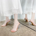 Transparent Block Heel Vinyl Heels for Women - Clear, Stylish, Comfortable. 