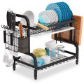 Dish Drying Rack with Draining Board, Rustproof Kitchen Storage Organizer, Multi-Functional Sink Side Dish Rack, Compact Kitchen Dish Rack Drainboard Set Large Rust-Proof Dish Drainer with Utensil Holder. 