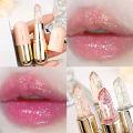 Soft Jelly Lipstick Color Changing Glossy Hydrating Moisturizing Glitter Lipstick Sparkling Sequins Turning Red Shade Lip Balm. 