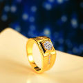 Gentleman Temperament Plated 24K Gold/silver Ring for Men Wedding Rings Trendy Engagement Rings Zinc Alloy for Women Zircon 1 Pc. 