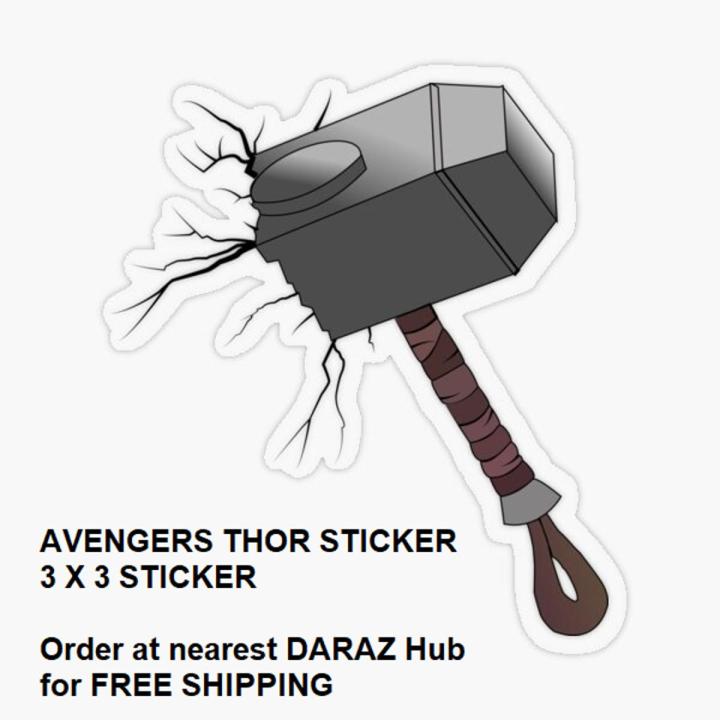 Avengers Sticker for Laptop - Thor Sticker - Aesthetic Stickers - Marvel Stickers - Thor Stickers - Size 3inch x 3 inch