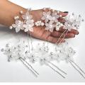 6 Pcs Hair Accessories - Pearls Beads Hairpins, Bridal Wedding Flower Clips. 