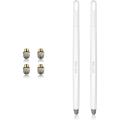 ELZO 2 in 1 Capacitive Stylus Pens Gel Pen Combo 2 Pcs with 4 Replacement Nanoqfiber Tips Multilateral Pens for Touch Screen Tablets  (2pcs, White). 
