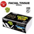 (Pack of 10) WBM Care Facial Tissue Paper 220 Sheets - 2 Ply  | Tissue Box. 