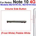 Volume Side Button For Xiaomi Redmi Note 10 10s 10T Pro 4G 5G Up Down Volume Button Power Side keys Repair Spare Parts. 