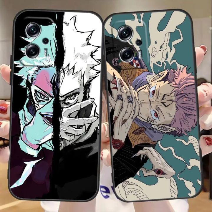 Anime Jujutsu Kaisen Gojo Sukuna Phone Case For Redmi Note 13 12 12S 11 10 9T 9S 9 8 Pro 5G 4G Case Funda Coque Shell Capa Cover