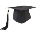 Black Graduation Cap with Yellow Tassel - Customizable for College & University. 