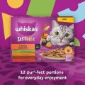 Whiskas 1+ Cat Food TASTY MIX Country Collection in Gravy 12 Sachets Box- (12X85GM). 