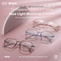 OQ BOGA 7 Colors Unisex Anti Blue Light Proof Radiation Square Frame Computer Glasses Women Men Eye Protection Rimless Eyewear. 