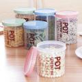 【FUN LIVE】 700/900Ml Plastic Storage Can With Scale Sealed Tank Stackable Dried Fruit Tea Coarse Cereals Sealed Jar Kitchen Accessories. 